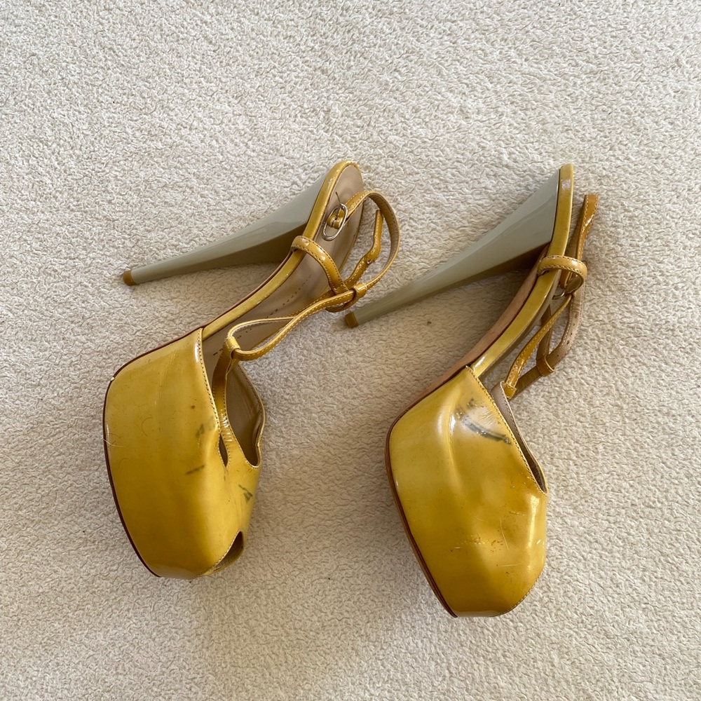 Giuseppe Zanotti peep toe 2 color Platform Strappy Heel Pumps Patent Leather